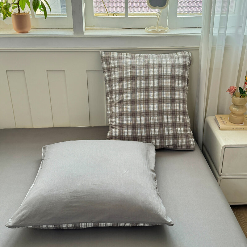 Постельное белье, комплект, 1.5-спальный, полиэстер, оливковый, 70x70, 2 шт. — фото 1