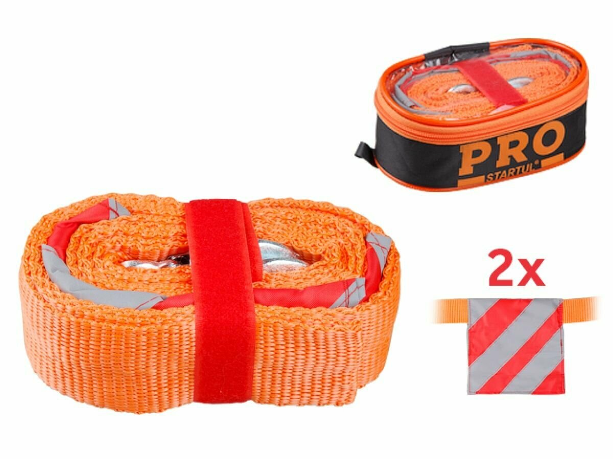 Трос буксировочный PRO STARTUL PRO-9043, светоотражающие флажки, длина 4 м