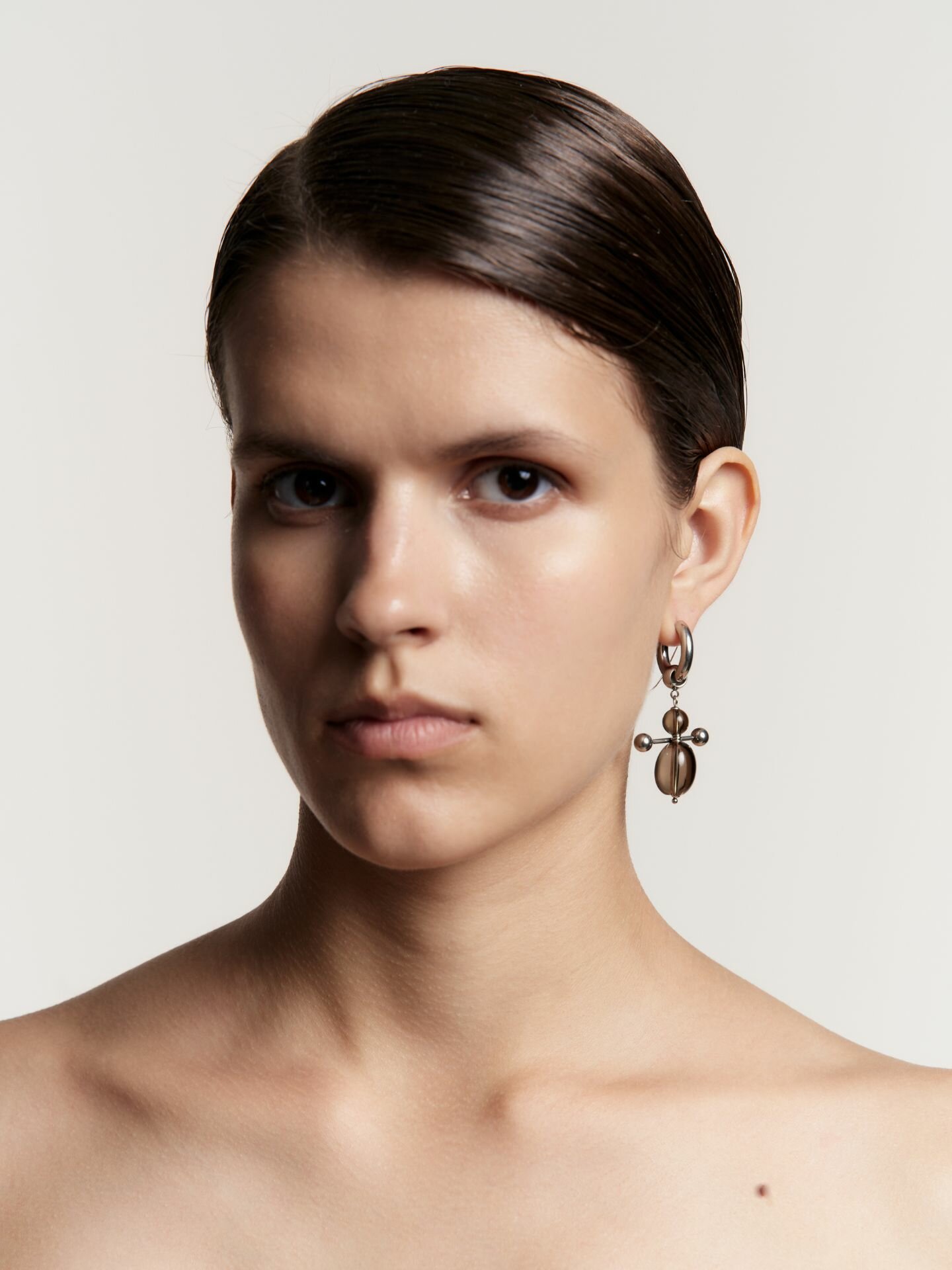 Серьги RESURS, размер 20 мм, коричневый, серебряный — фото 1