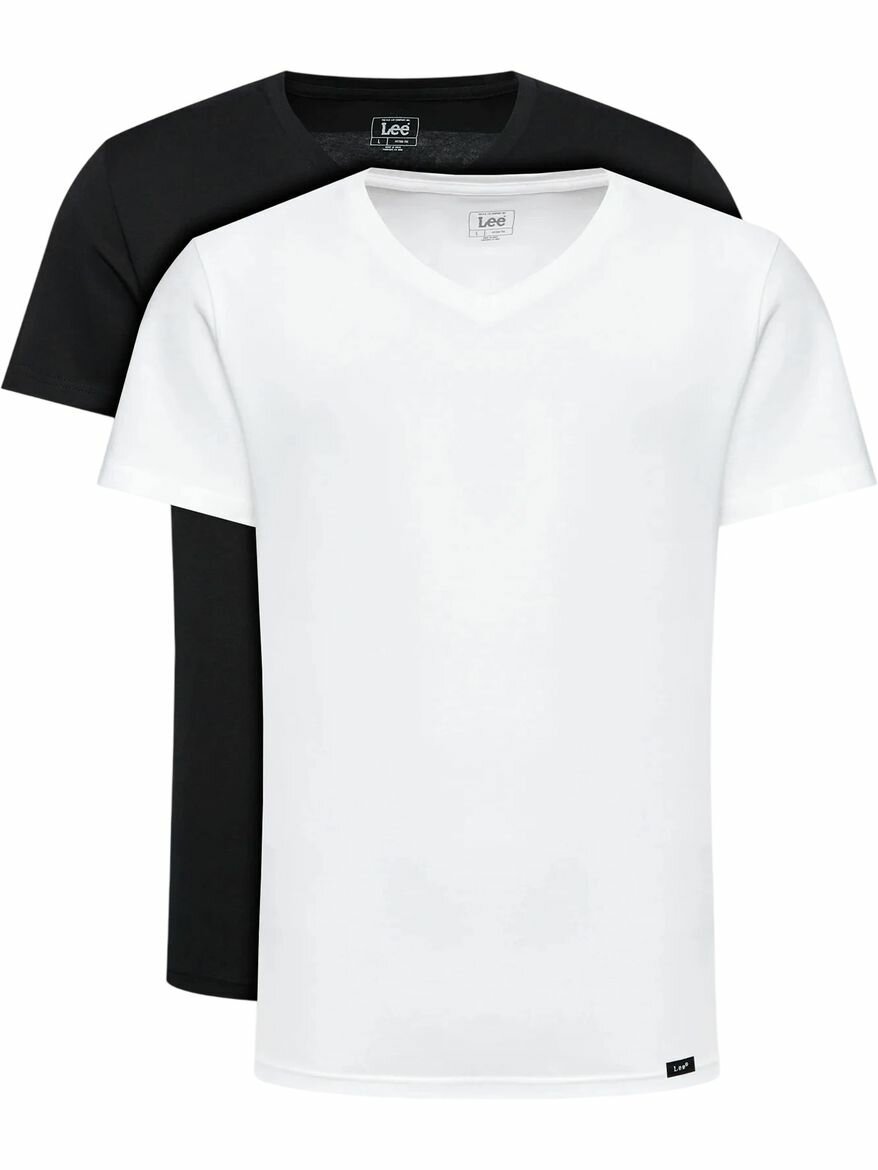 Футболка Lee Men Twin Pack Crew, 2 шт., размер M, черный/белый