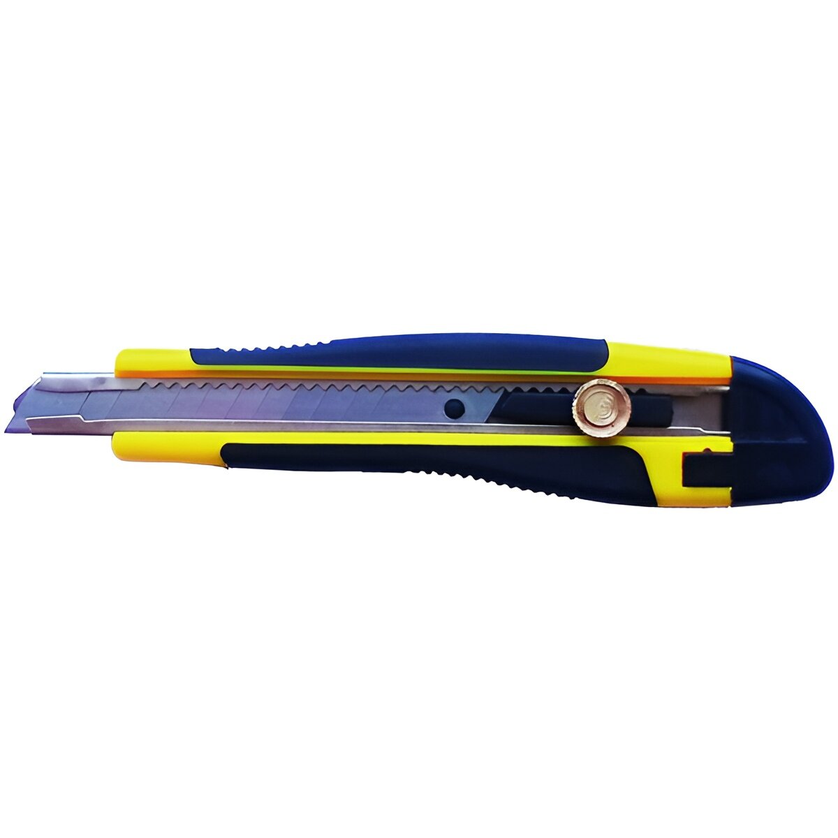 Нож с металлической ведомой, винт для фиксации, резино-пластиковый корпус (3 лезвия) 9мм "888"