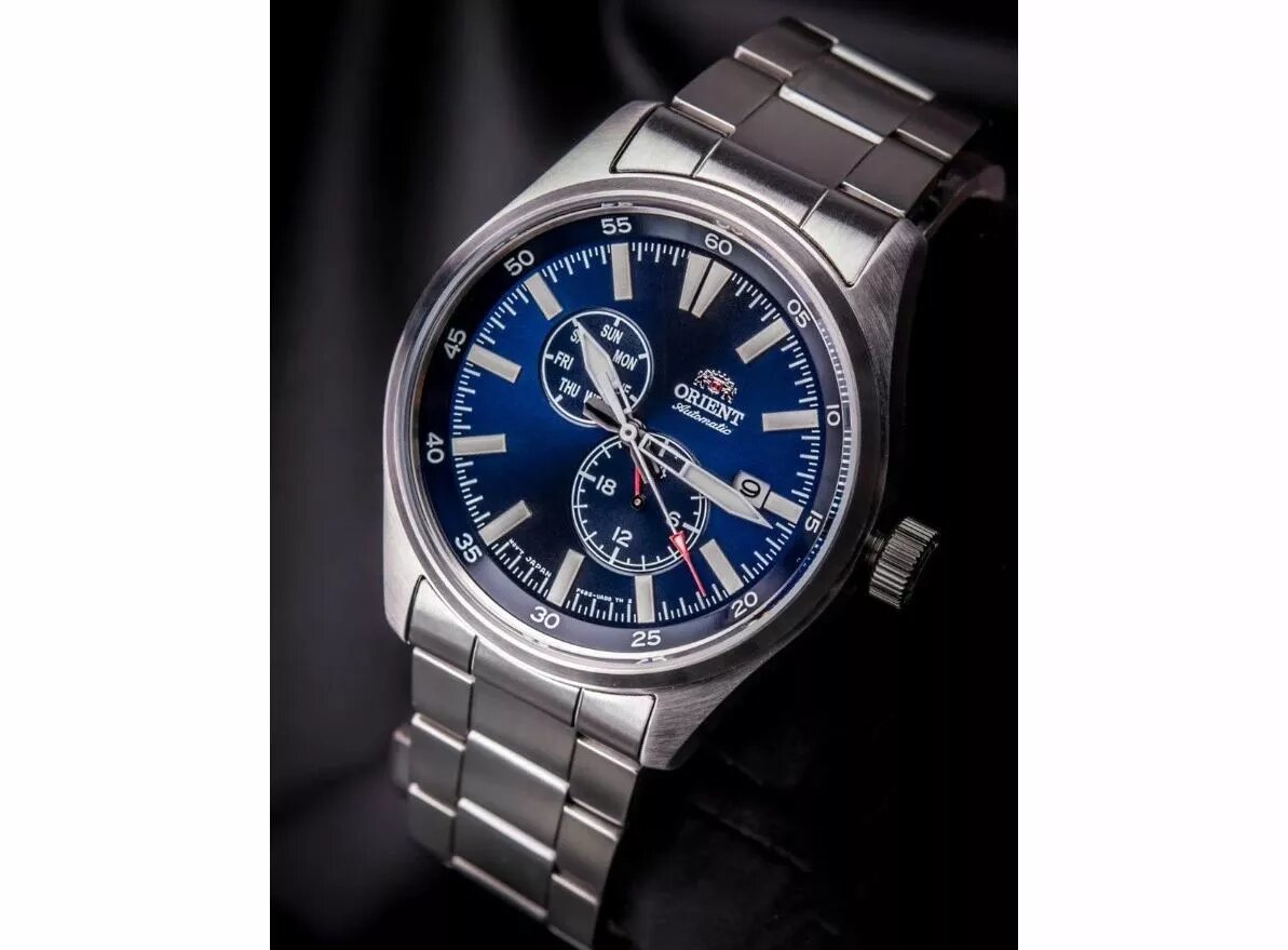 Наручные часы ORIENT, серебряный/синий — фото 1