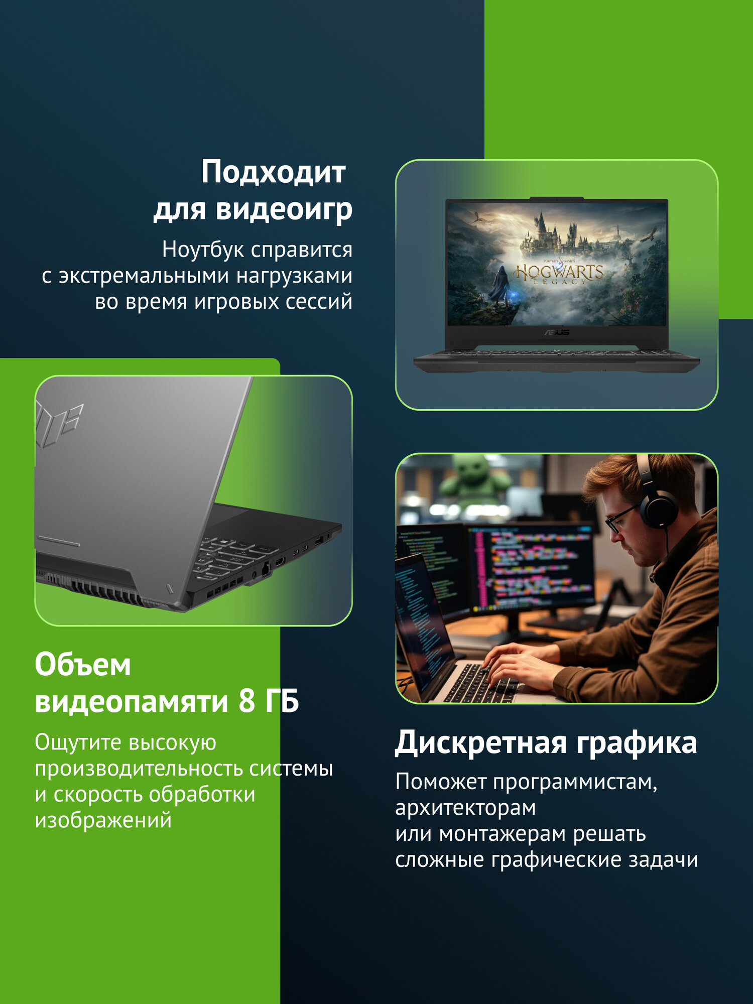 Ноутбук Asus TUF Gaming FX507VV-LP186, 15.6, IPS, Intel Core i7 13620H, DDR5 16ГБ, SSD 512ГБ, NVIDIA RTX 4060 8ГБ, серый — фото 1