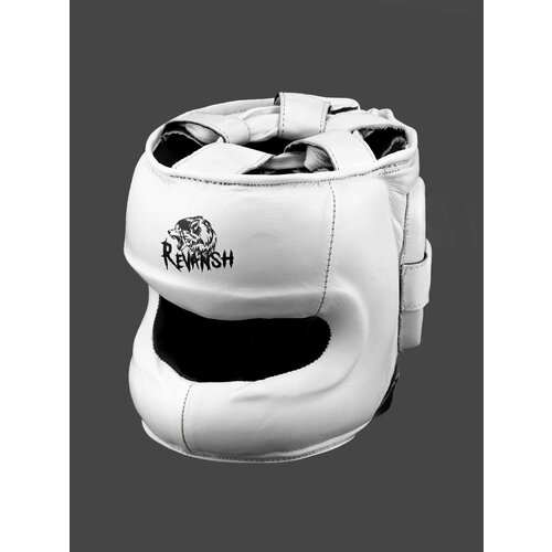 Шлем бамперный из натуральной кожи, REVANSH PRO WHITE BLACK, арт. RH2-WHITE-L XL