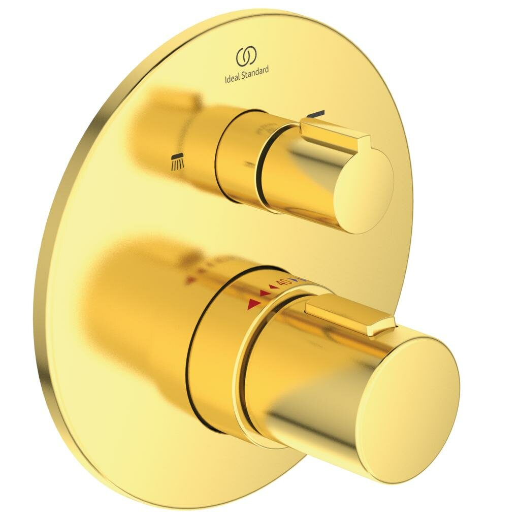 Смеситель для ванны Ideal Standard Ceratherm T100 A5814A2 встраиваемый в стену золото шлифованное