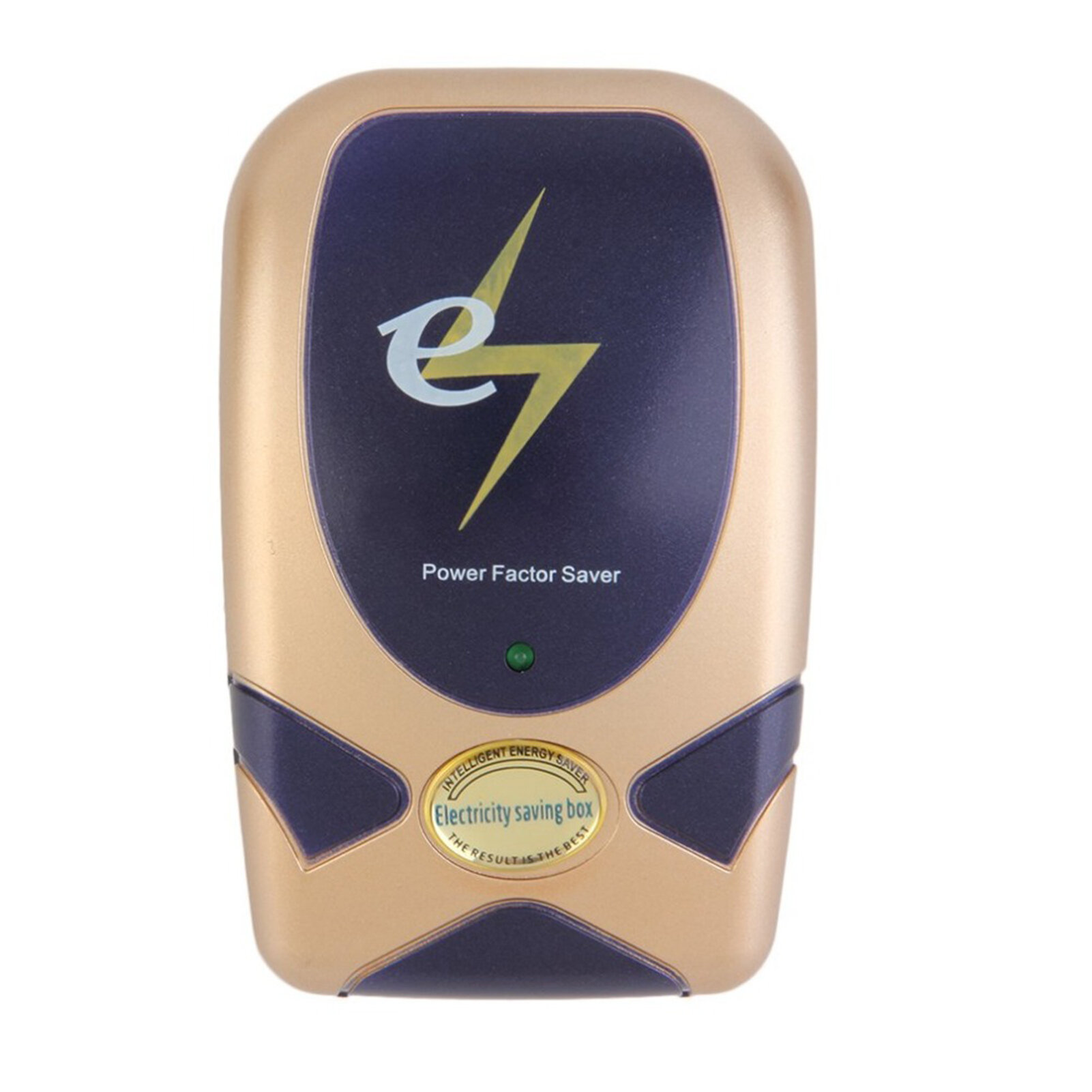 Power Factor Saver 28KW EU Plug ABS Gold 90V~250V 50HZ~60HZ 28000W 70g 10.3*8.5*6.5cm Intelligent Home Power-saving Appliance Plug in Electricity Saving Box Energy Power Saving Device