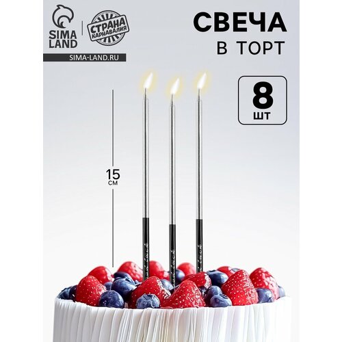 Свечи для торта В твой особенный день серебро 8 шт 149 х 05 см 10099052 179₽