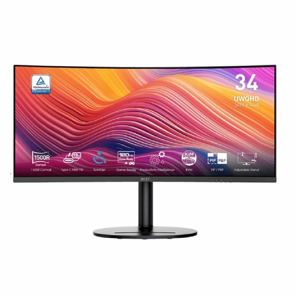 Монитор MSI Modern 34" MD342CQP черный VA Curved 3440x1440 120Hz 1ms USB 178/178 300cd 3000:1 2xHDMI DisplayPort USB-C 9S6-3PC59H-043