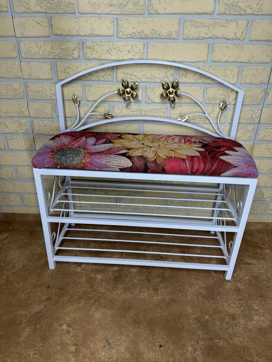 Кованая прихожая, вешалка + банкетка, Студия кованой мебели Нива, цвет красно-сиреневый — фото 1