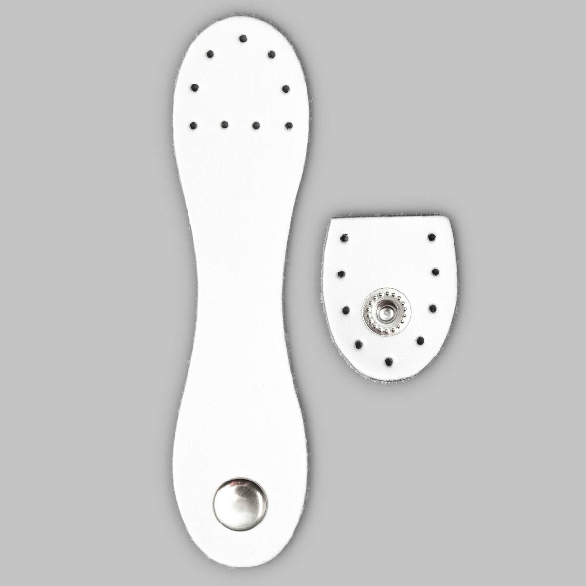 Застежка для сумки кожаная 2,5*10,1 см, дизайн №1101, 100% кожа (88 белый)