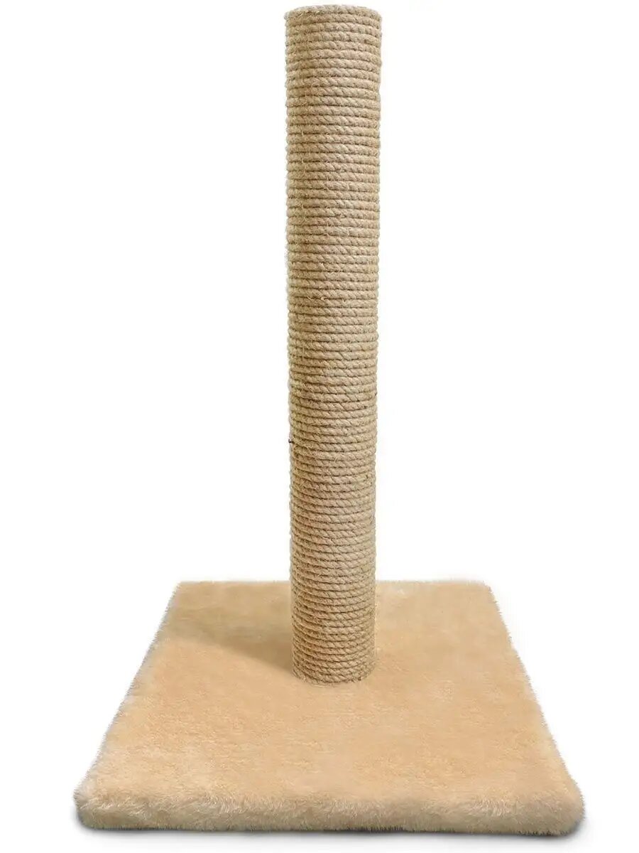 Когтеточка "Зверьё Моё", напольная, столбик, джут, кремовая, 52 см