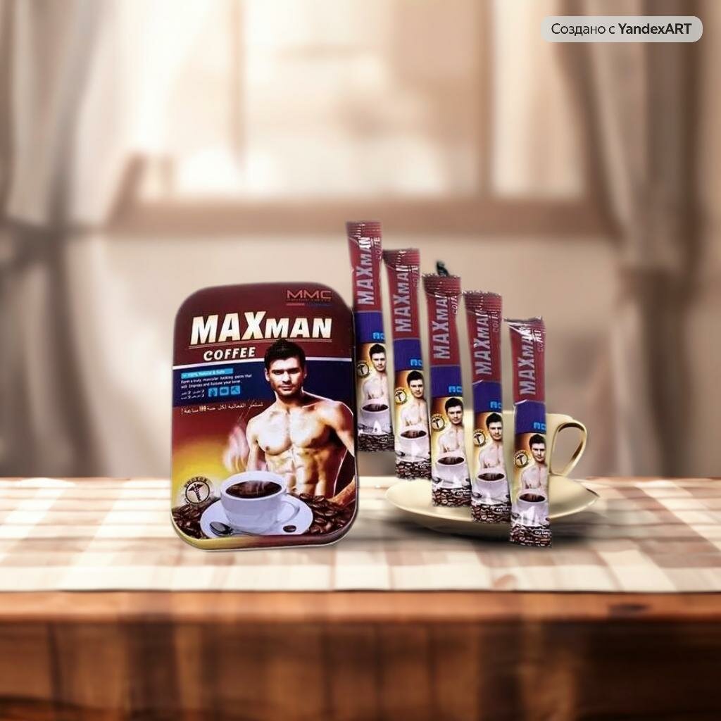MAXman coffee (кофеин, растительные афродизиаки) средство для повышения эрекции 8 пакетика по 12 гр