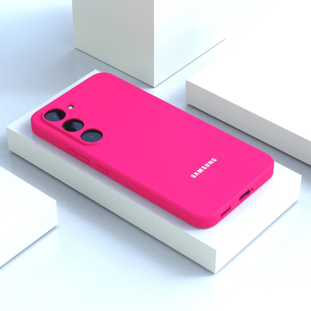 Розовый чехол для Samsung Galaxy S20 FE из жидкого силикона