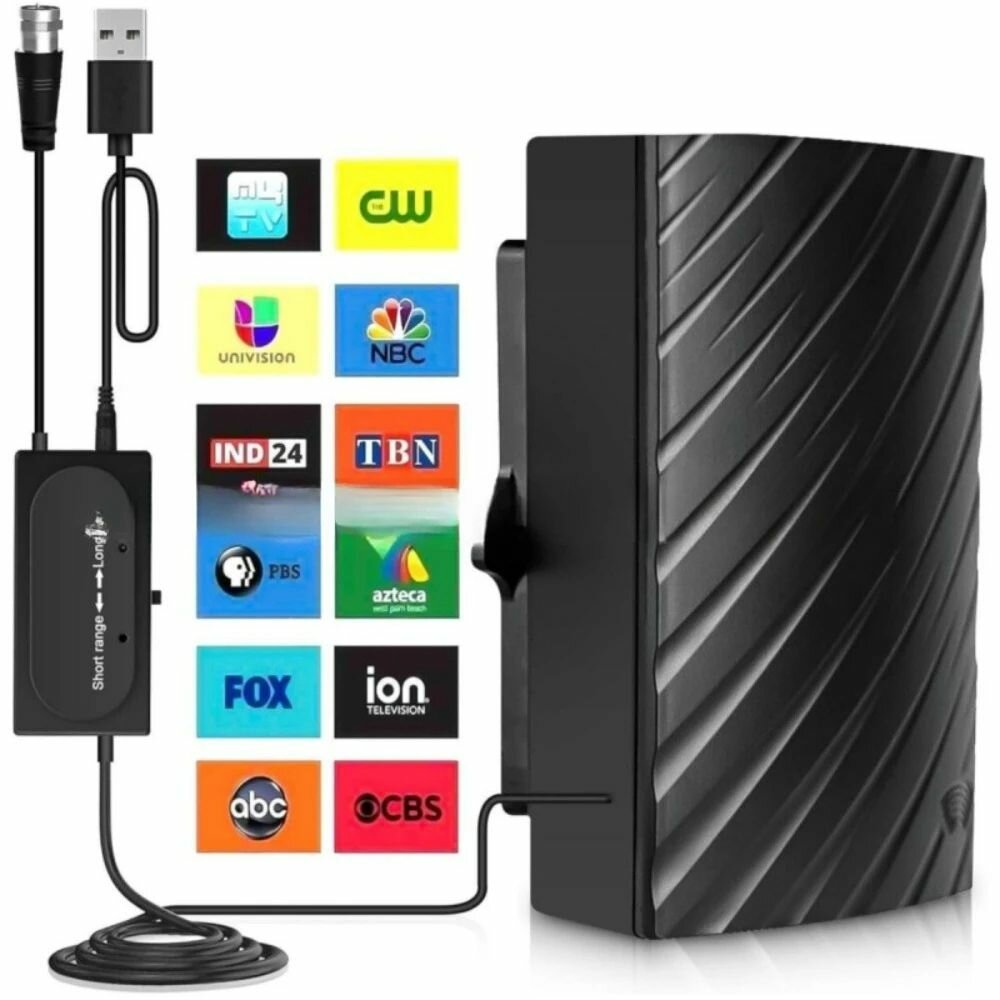 Цифровая антенна HDTV для всех смарт-телевизоров и старых моделей с усилителем сигнала для местных каналов. Внутренняя антенна ATSC DVB-T/T2 ISDB-T DMB-T/H.