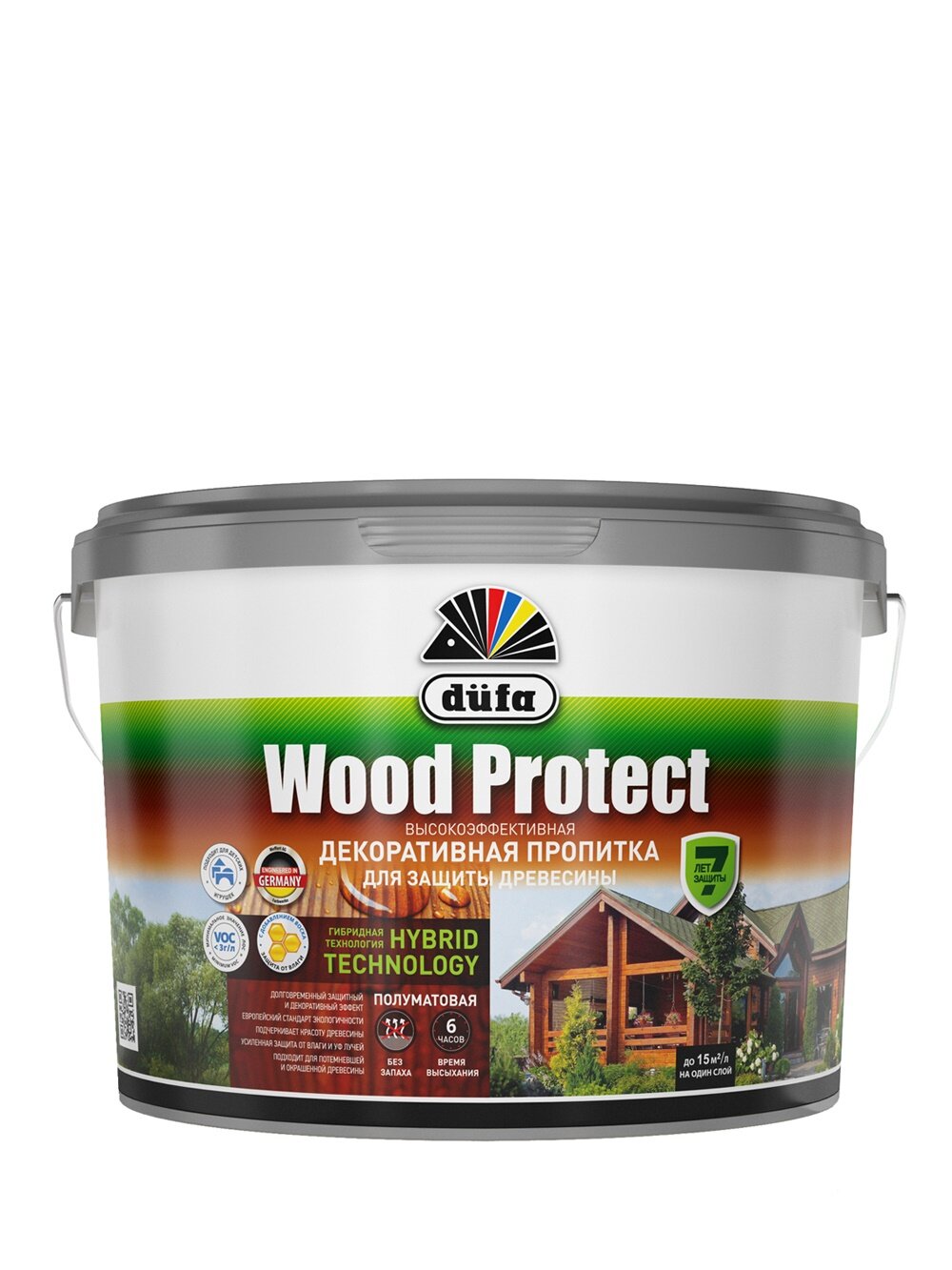 Пропитка декоративная для защиты древесины Dufa Wood Protect белая 25 л
