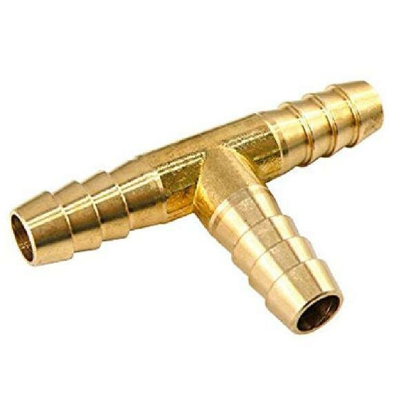 TIM Штуцер тройник латунный для соединения шлангов (Т-образный) 10мм*10мм*10мм CHT101010