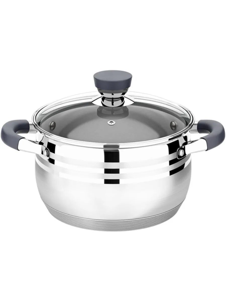 Кастрюля стальная LR02-474 MERCURY 6.5л+крышка