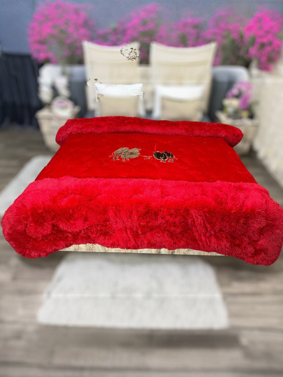 Мягкое зимнее одеяло, шерсть, двуспальное, размер 200*230см коричневый