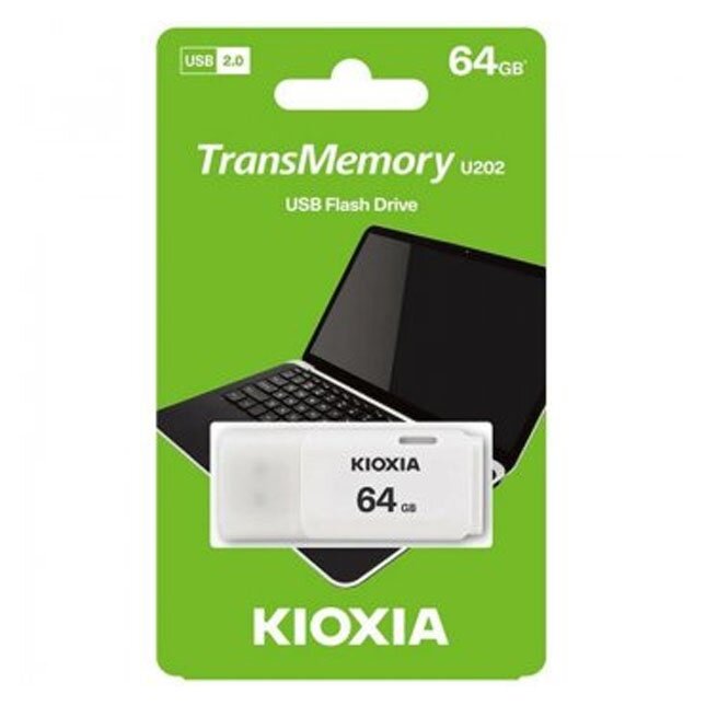 Флешка USB Kioxia U3 Smart Drive U202, 64ГБ, интерфейс USB 2.0, белая