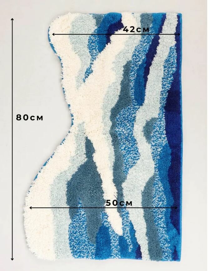 Коврик для ванной комнаты, Размер: 50x80 см, волнистый/ волна — фото 1