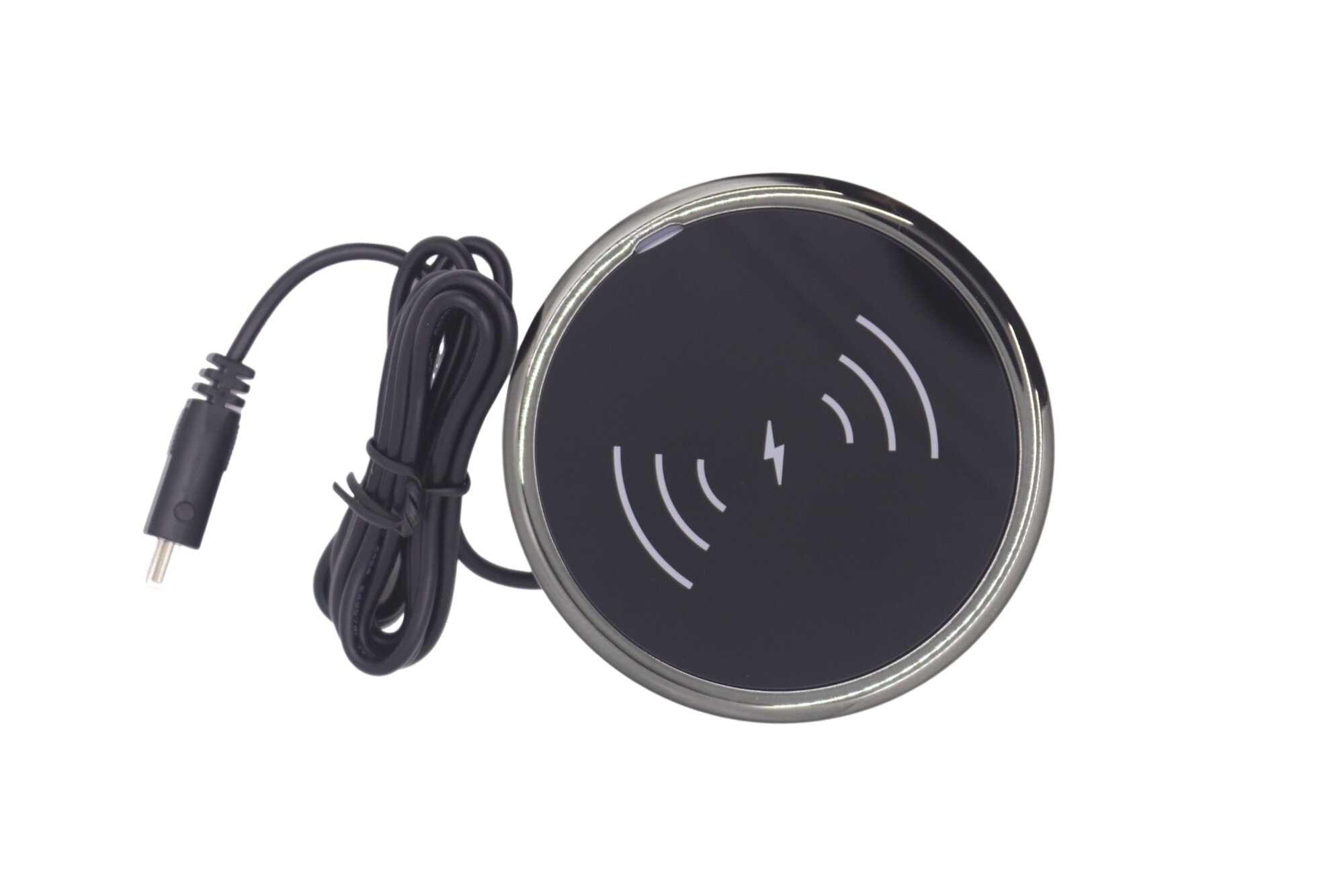 Зарядное устройство 3 в 1, беспроводное, для монтажа в столешницу или в иную поверхность, со светящимся контуром