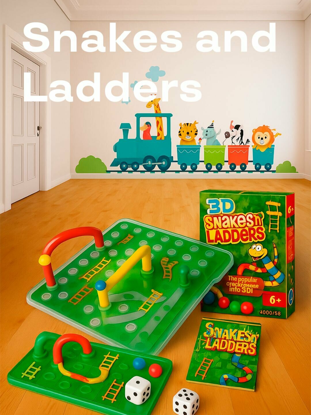 Игра настольная "3D Змейки и Лестницы", развивающая, для детей