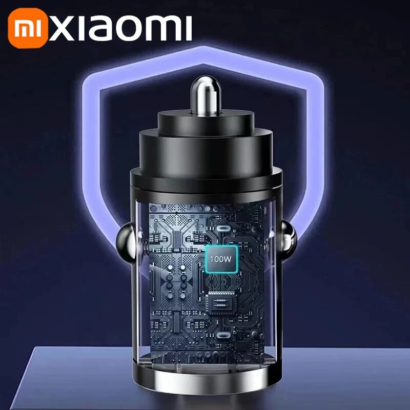 Автомобильные Зарядные Устройства Xiaomi Автомобильное зарядное устройство Xiaomi 200 Вт с двумя портами и быстрой зарядкой Автомобильное зарядное устройство для телефона QC 3.0 Type-C Автомобильное зарядное устройство для iPhone Samsung Huawei