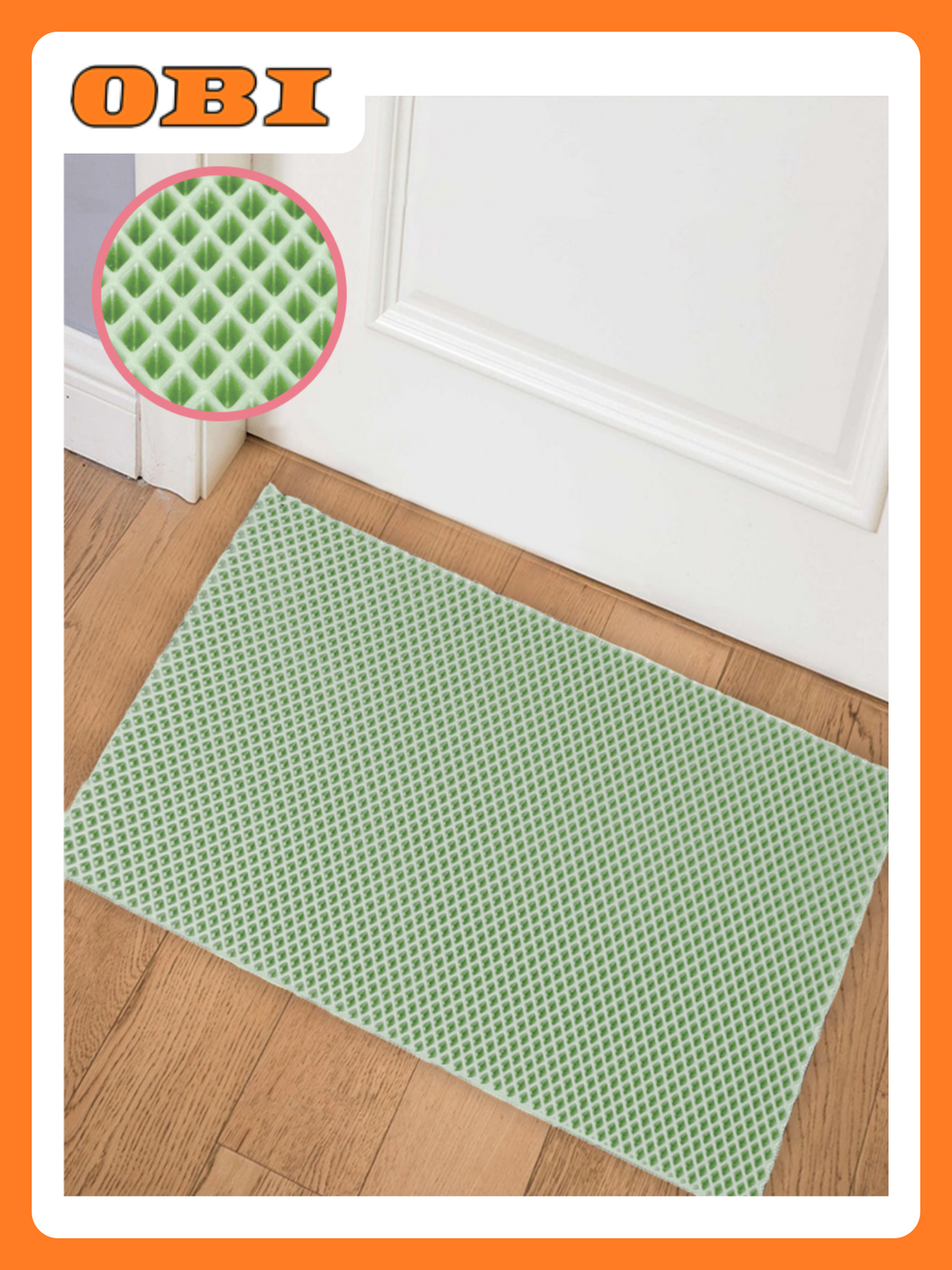 Коврик PAVITEC Ромб универсальный мятный геометрический рисунок 68x48 см