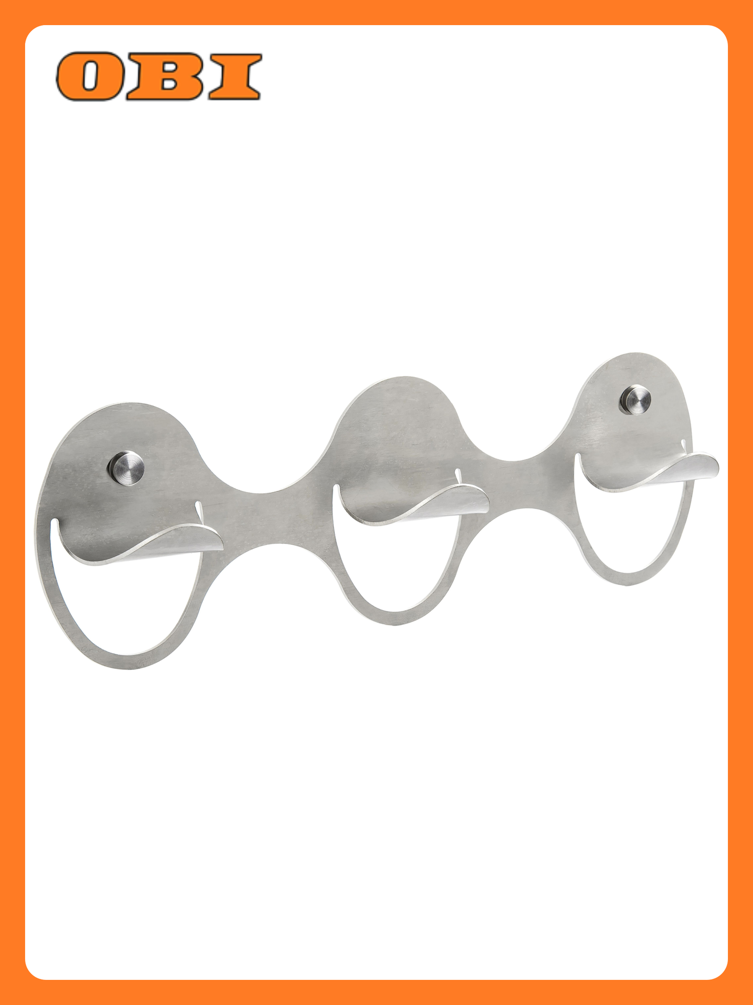 Планка Verran нержавеющая сталь крепление на шурупы тройной крючок 22 см