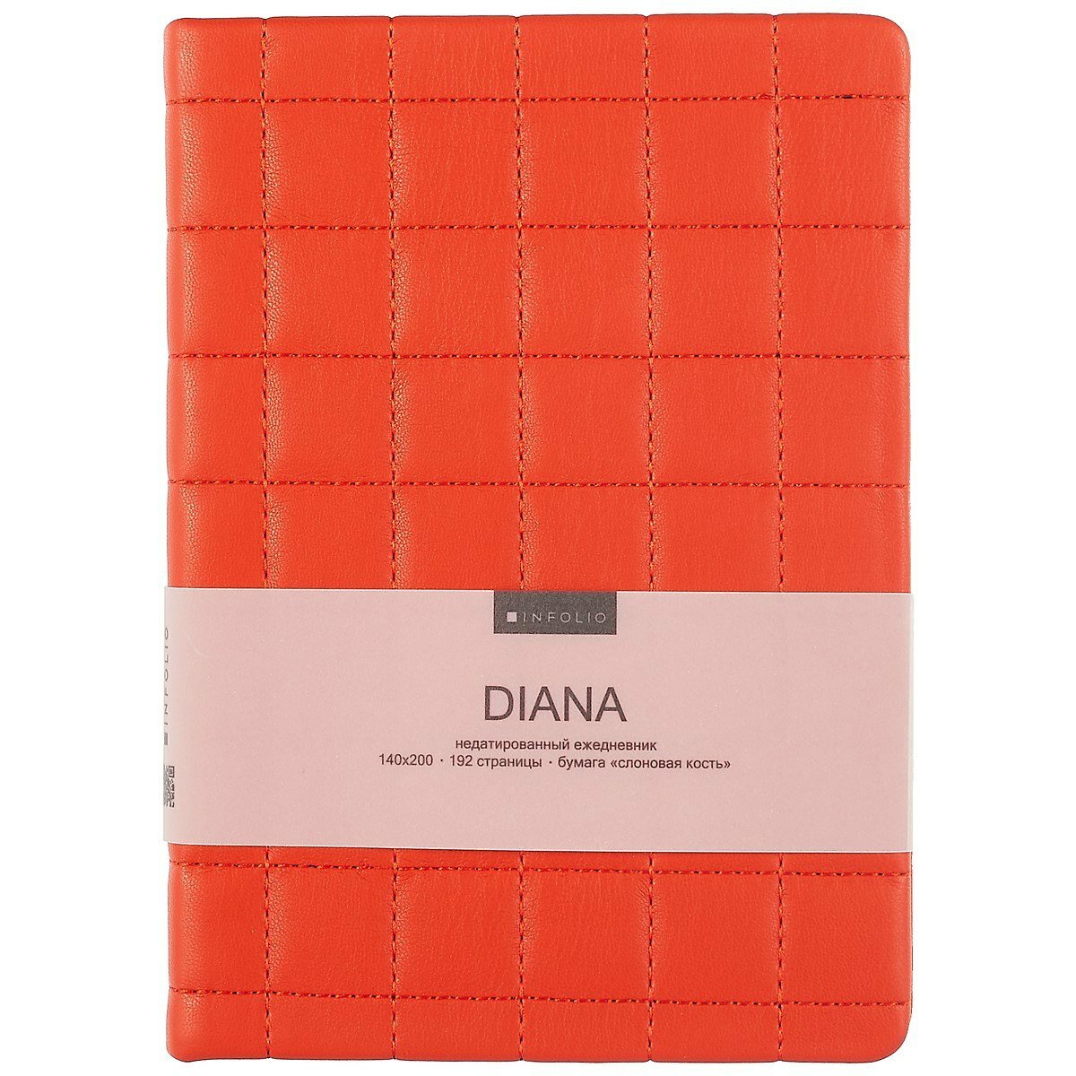 Ежедневник недатированный «Diana» А5, красный, 96 листов, экокожа, InFolio