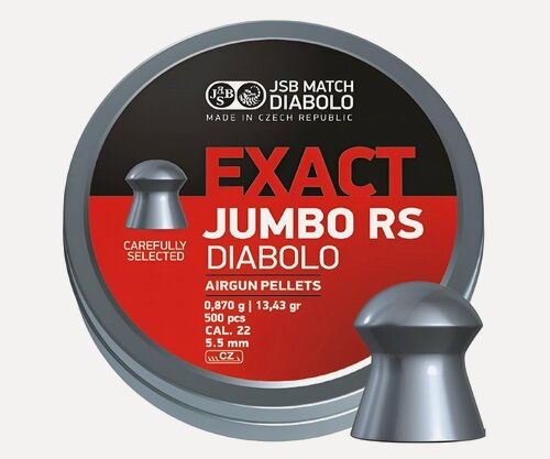 Изображение товара Пули JSB Exact Jumbo RS Diabolo для пневматики, 5,5 мм, 0,87 гр, 500 шт.