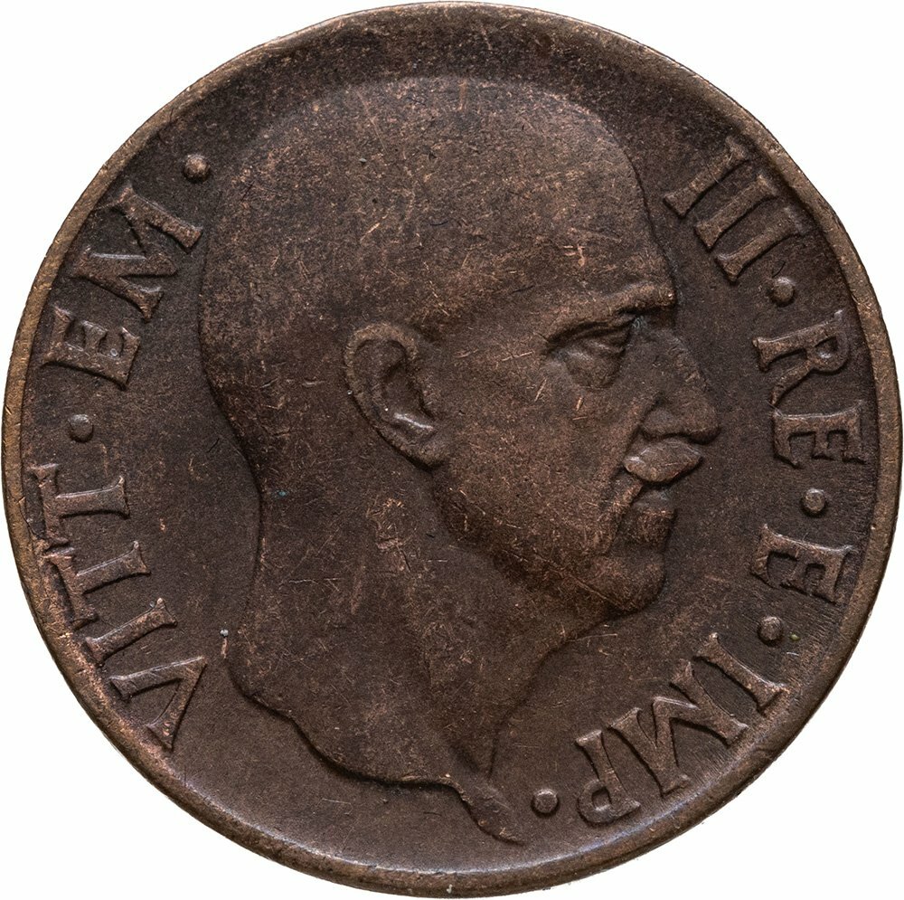 Италия 5 чентезимо (centesimi) 1936 Новый реверс: орел