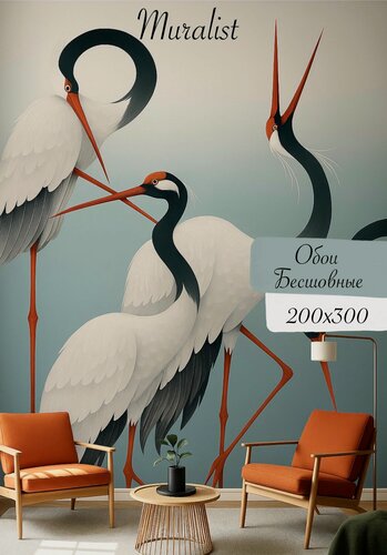 Изображение товара Обои бесшовные Аисты 2м х 3м