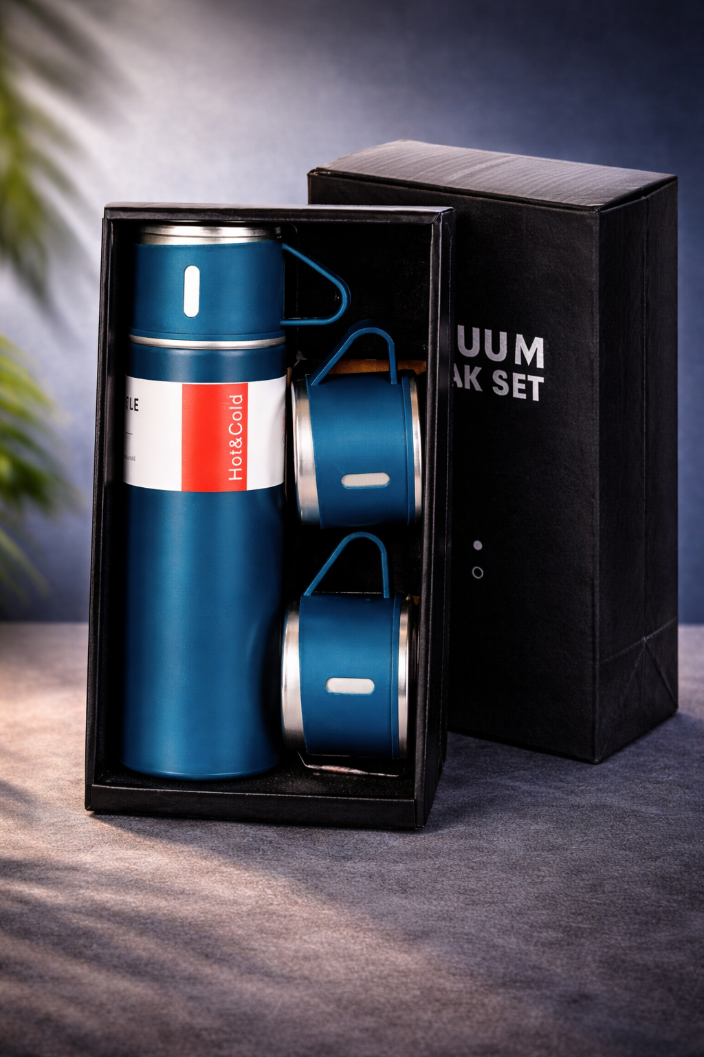 Термос-термокружка для напитков, подарочный набор с 3 чашками, 500 мл. — фото 1