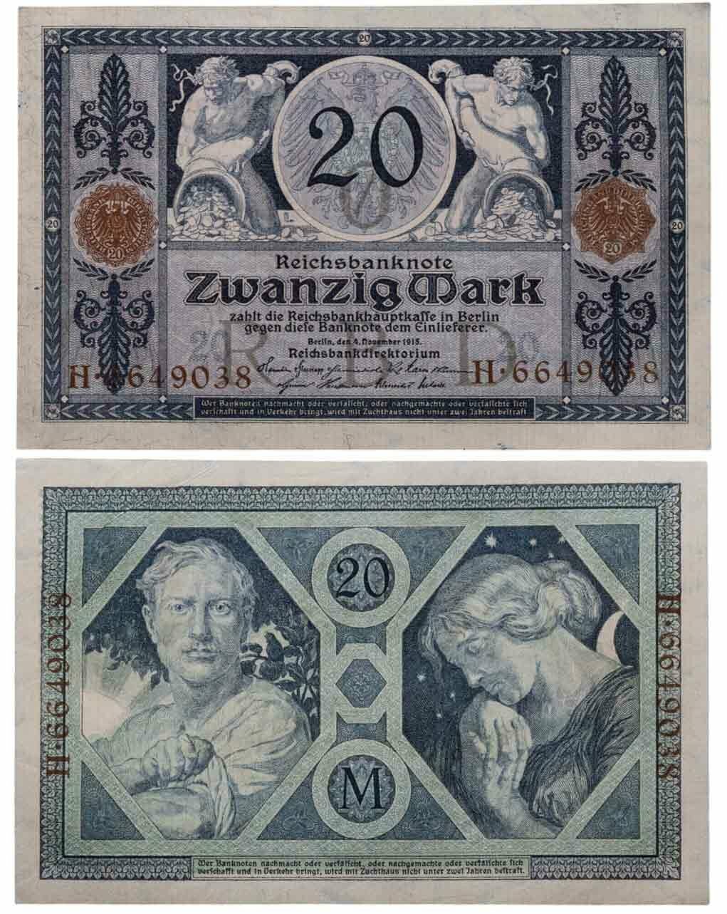 Германия 20 марок 1915