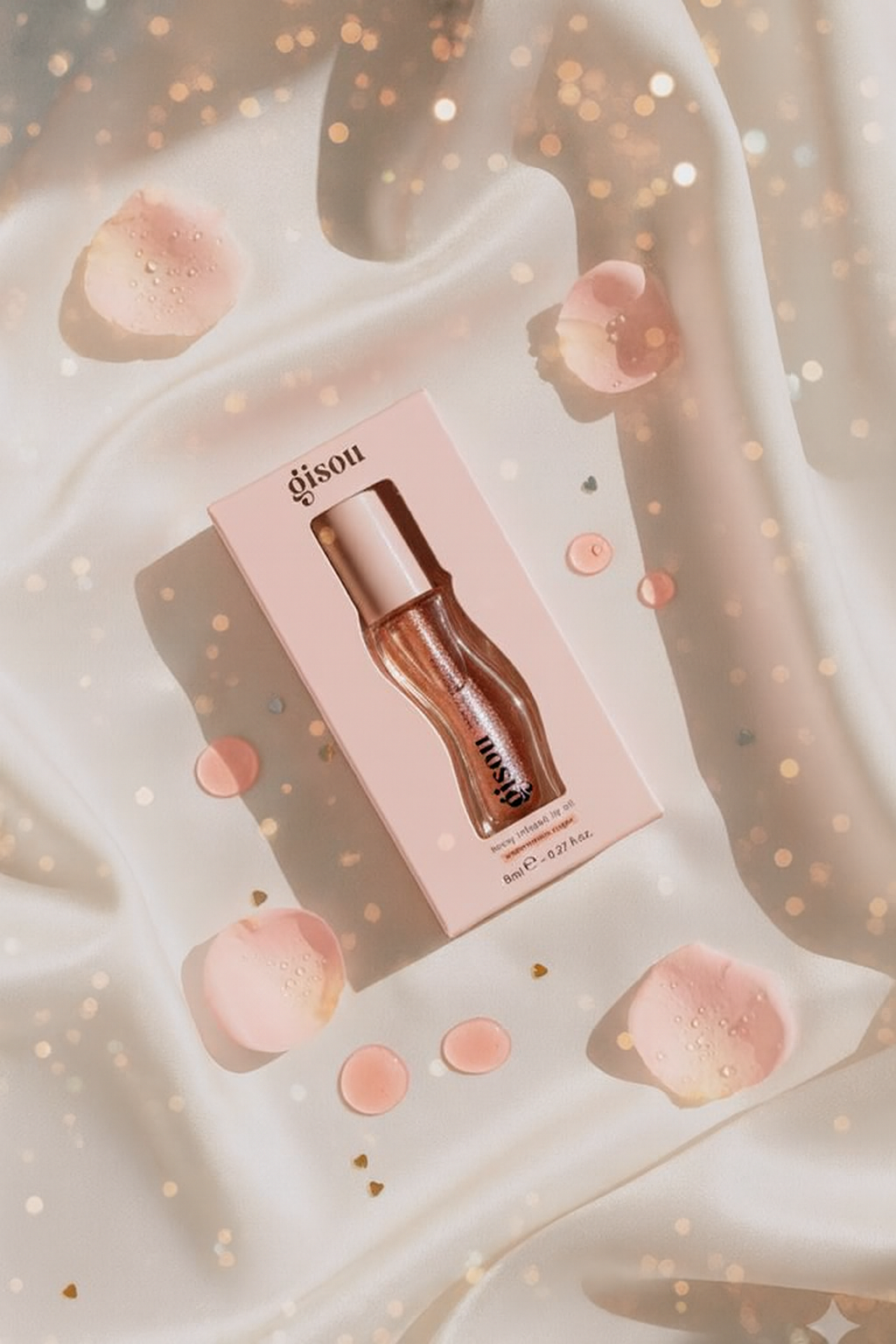 Бальзам для губ Gisou Honey Infused Lip Oil, увлажняет, придаёт сияние, для блестящих и мягких губ, 8 мл