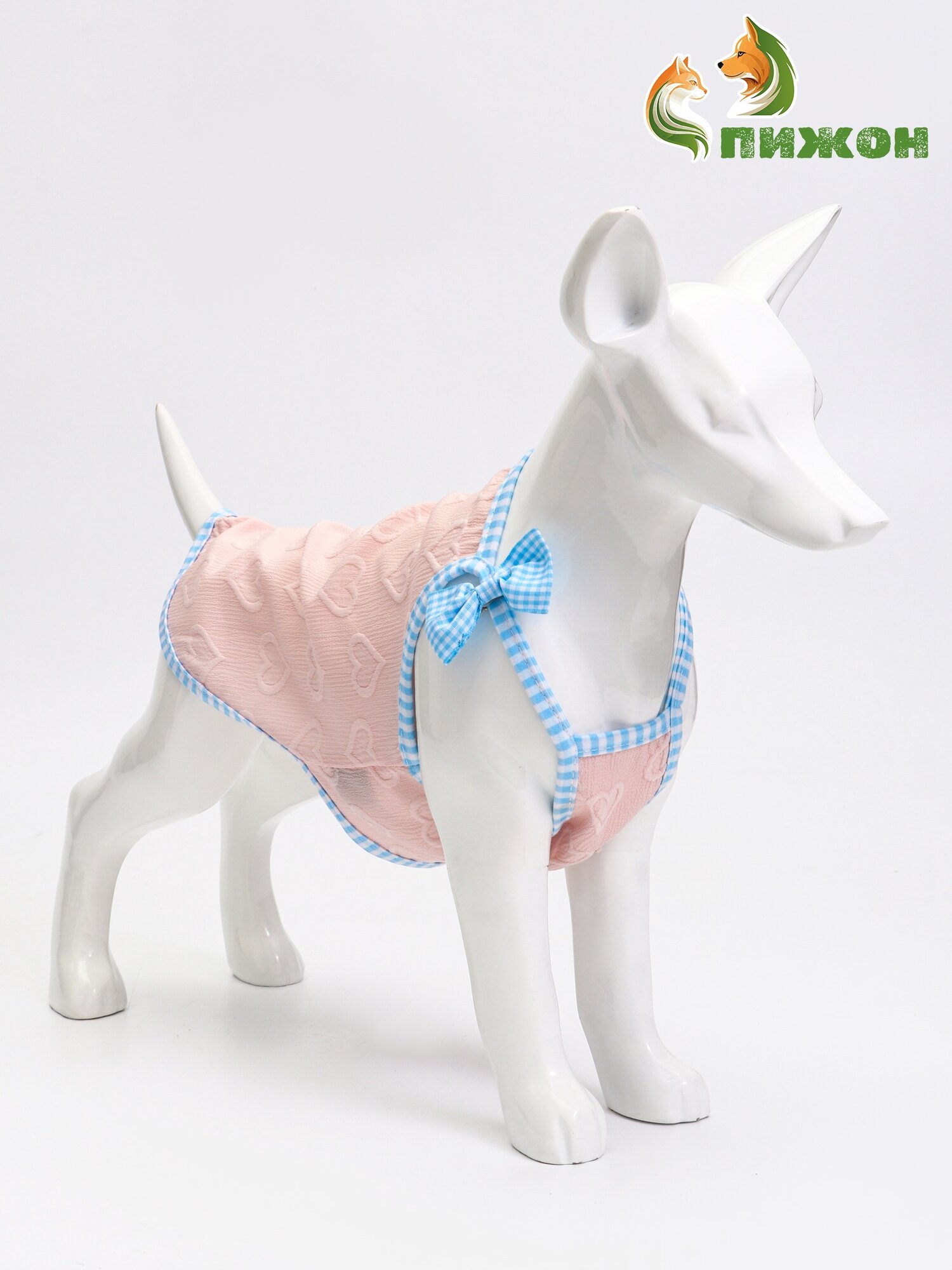 Майка для животных «Облачко», размер L, ДС 35 см, ОГ 45 см, ОШ 33 см, розовая