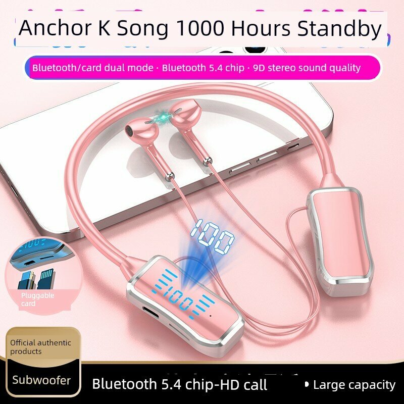 Беспроводные Bluetooth наушники с 1000-часовым аккумулятором, шумоподавлением, шейным кольцом для iPhone, OPPO, Vivo —