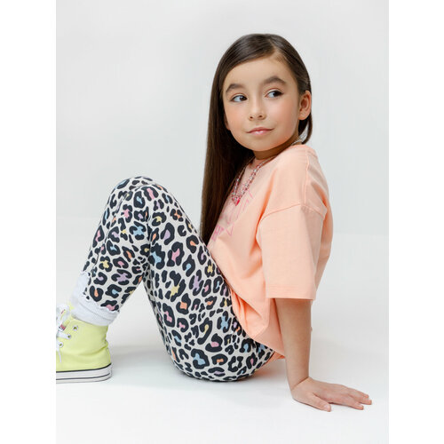 фото Легинсы crockid эластичные лосины детские, размер 56/104, бежевый
