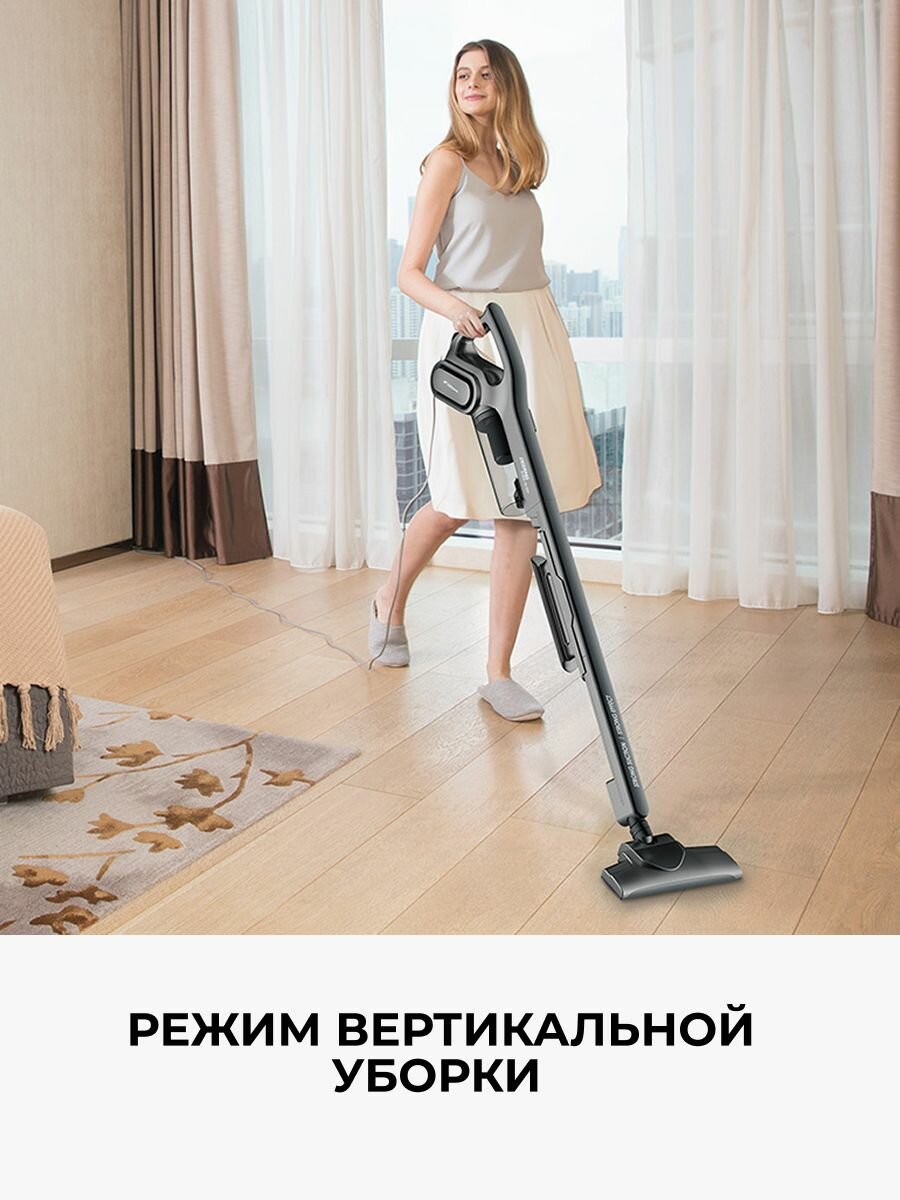 Пылесос для дома с контейнером Deerma DX700S вертикальный, проводной, для сухой уборки дома и мебели, 3 насадки в комплекте, мощный, ручной — фото 1