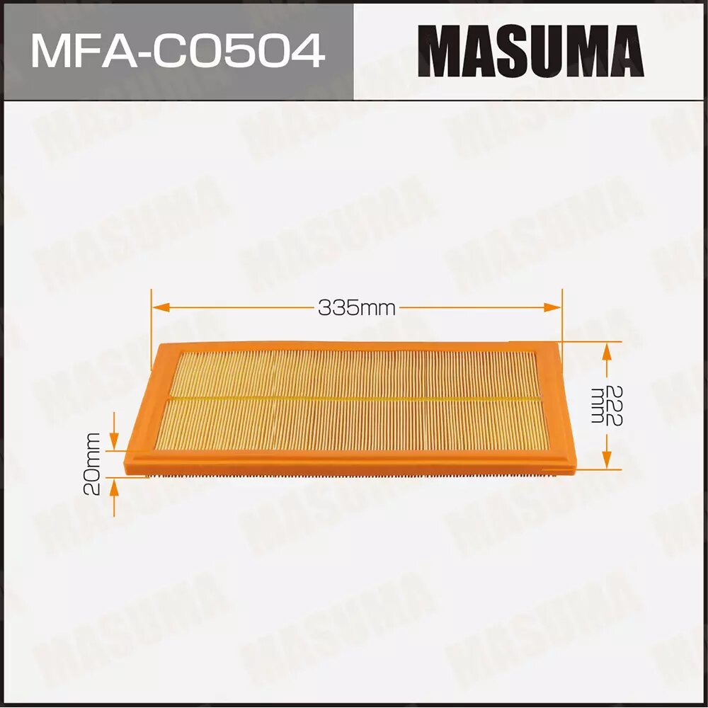 Фильтр воздушный высота, H: 20 мм / длина, W: 335 мм Masuma, MFA-C050