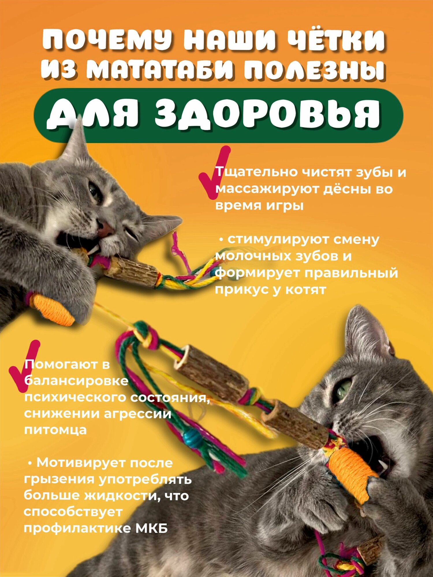 Игрушка для кошек палочки мататаби для зубов Кусалка — фото 1