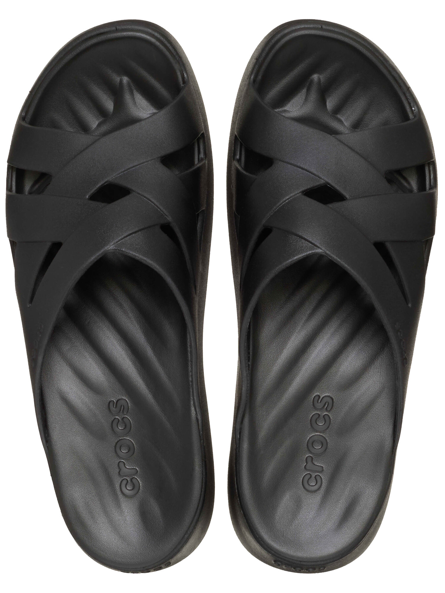 Шлёпанцы Crocs, размер W11 US, черный — фото 1