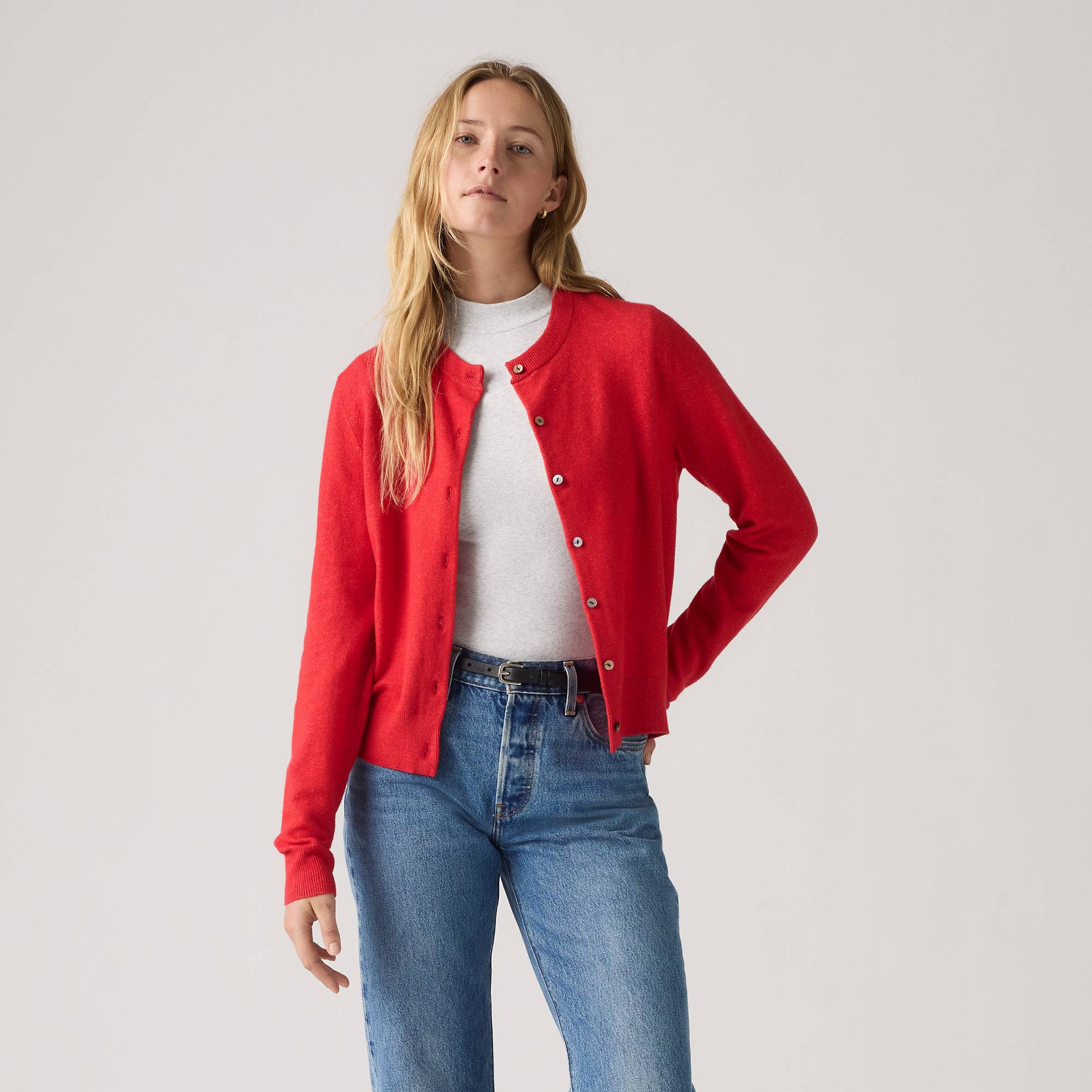 Кардиган Levi's, размер XS, красный — фото 1