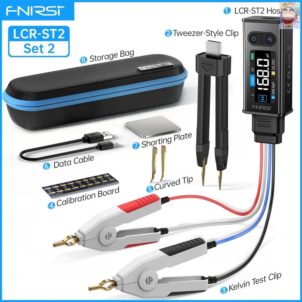Технические пинцеты FNIRSI LCR-ST2 высокоточный портативный тестер компонентов второго поколения.