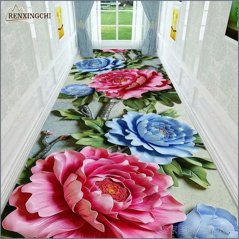 Ковер 100x270 см 3d-эффект малиновый