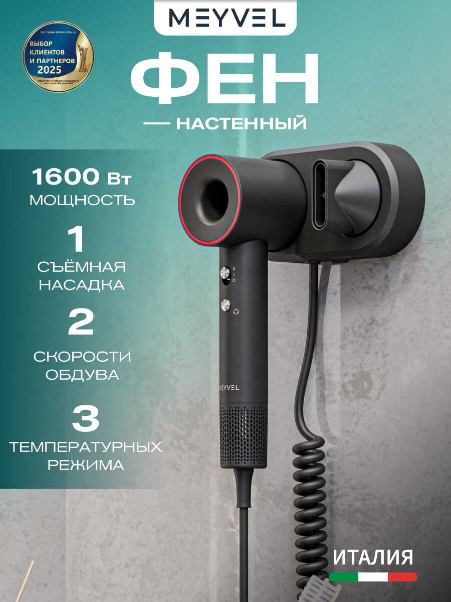Фен Meyvel для волос MF11-1600 (Серый)
