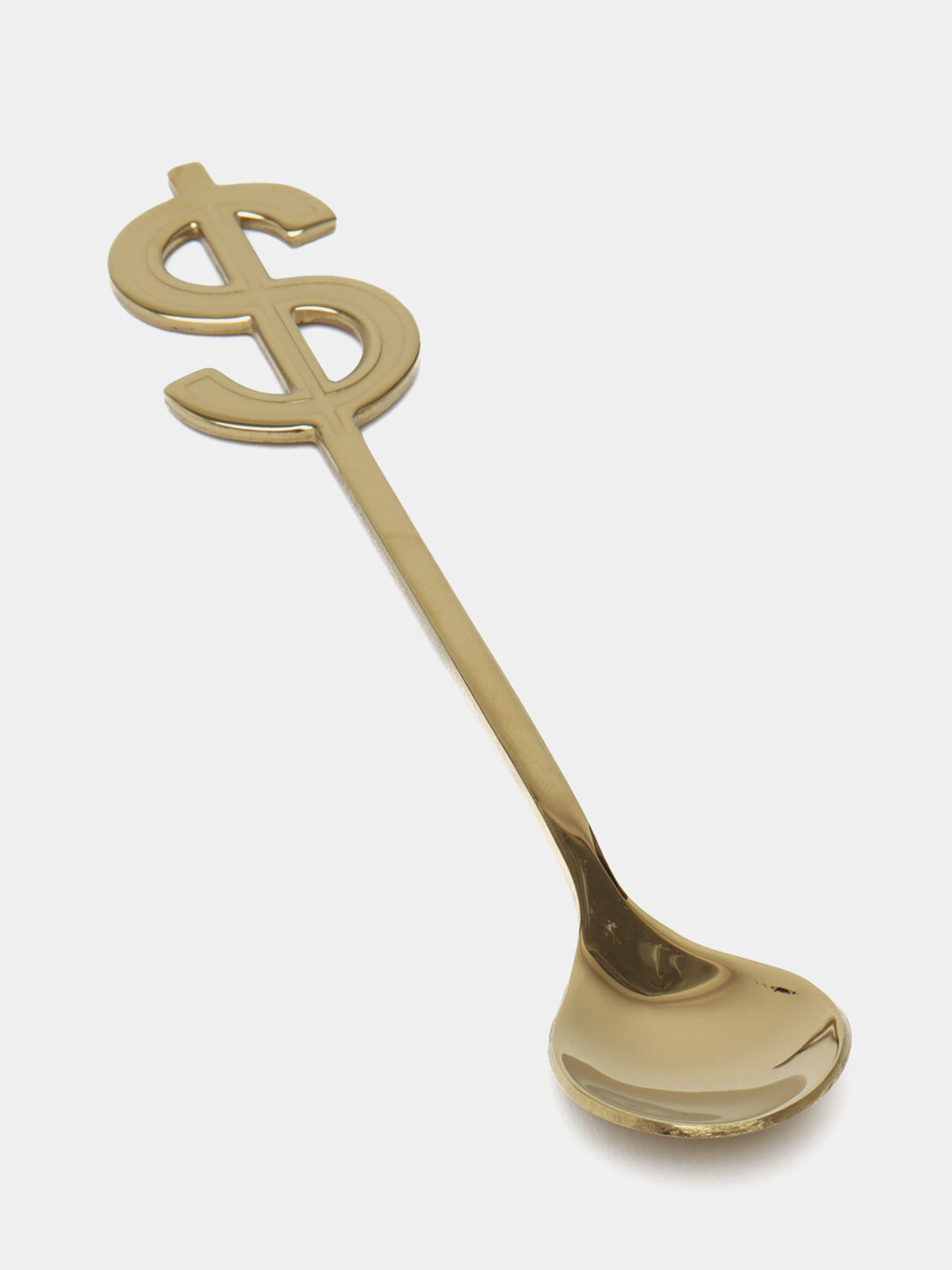 Сувенирная чайная ложка доллар 15 см золотая, оригинальный подарок на праздник — фото 1
