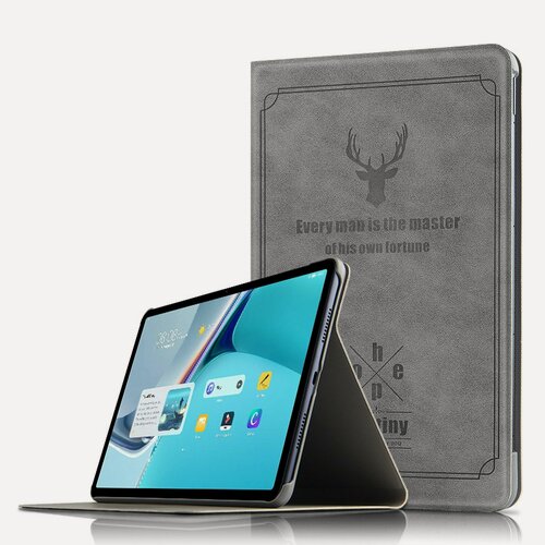 Изображение товара Чехол-обложка MyPads Premium для Apple iPad Pro 12.9 2020/2021 из эко-кожи в стиле винтажной книги, серый