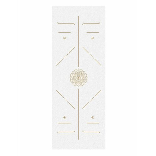 Ультрацепкий легкий 100% каучуковый коврик для йоги Mandala Travel White 185*68*0,2 см нескользящий и складной